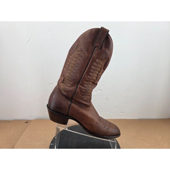 Boulet 1828 Amber Gold Leather Cowboy Boots Men’s 10 E – Vintage main image 5
